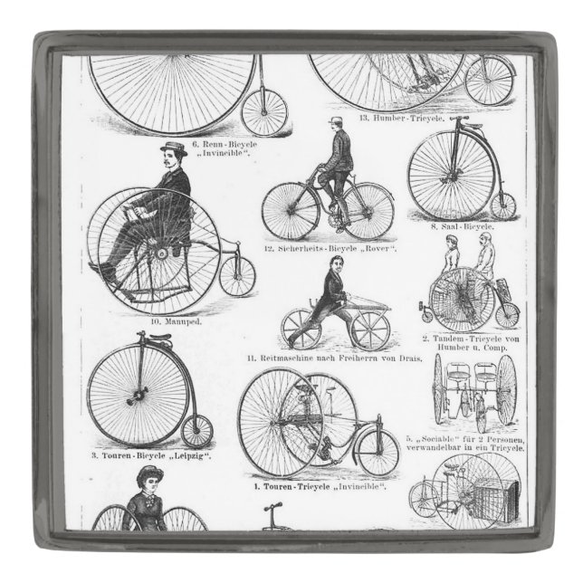 High Wheeler Bicycle Penny Farthing Gunmetal Finish Lapel Pin (Front)