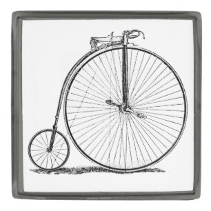 High Wheeler Bicycle Penny Farthing Gunmetal Finish Lapel Pin