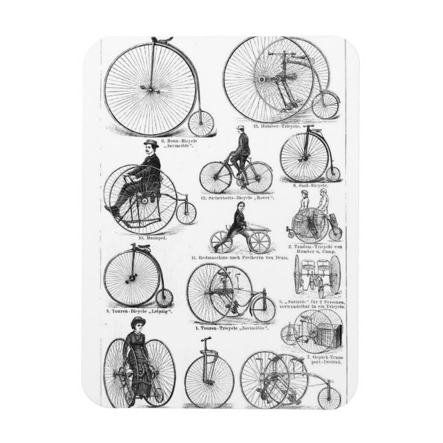 High Wheeler Bicycle Penny Farthing Magnet (Vertical)