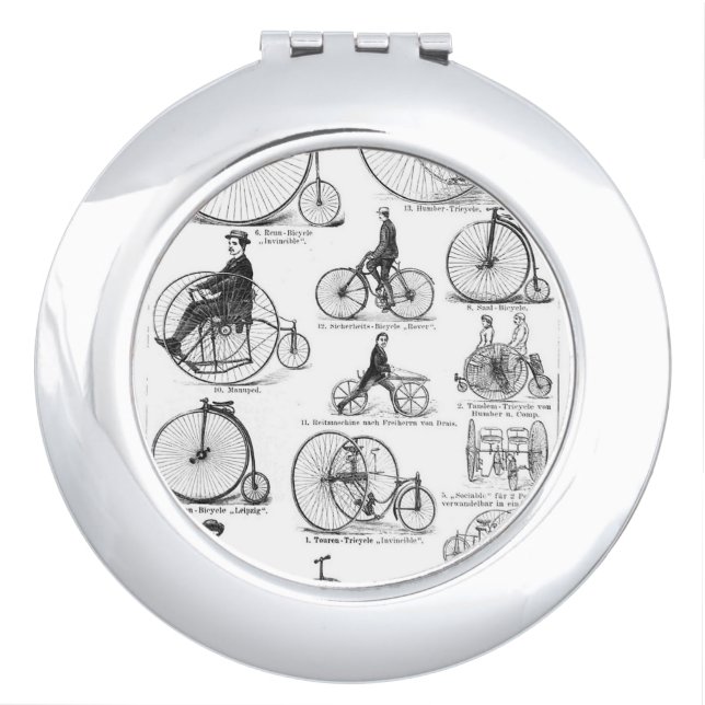 High Wheeler Bicycle Penny Farthing Mirror For Makeup (Front)
