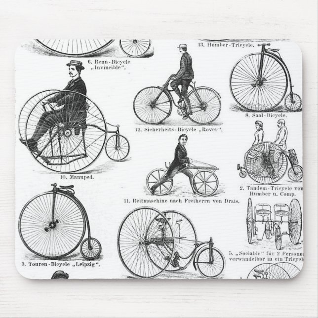 High Wheeler Bicycle Penny Farthing Mouse Pad (Front)