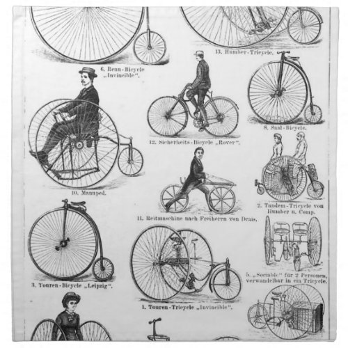 High Wheeler Bicycle Penny Farthing Napkin