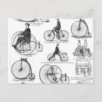 High Wheeler Bicycle Penny Farthing Postcard by antiqueart at Zazzle