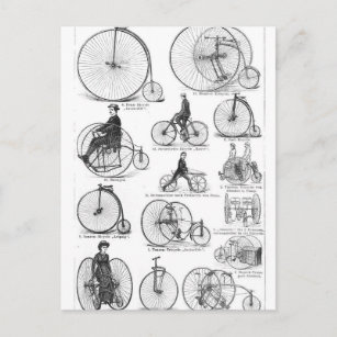 high wheeler bicycle penny farthing postcard