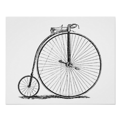 High Wheeler Bicycle Penny Farthing Poster