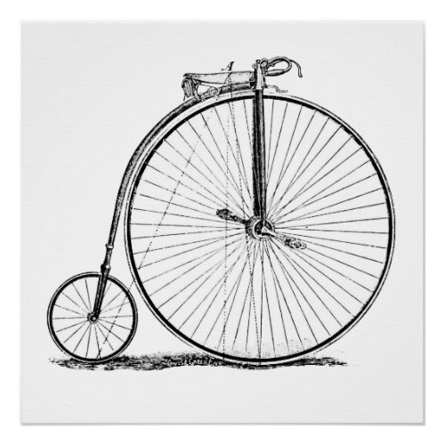 High Wheeler Bicycle Penny Farthing Poster