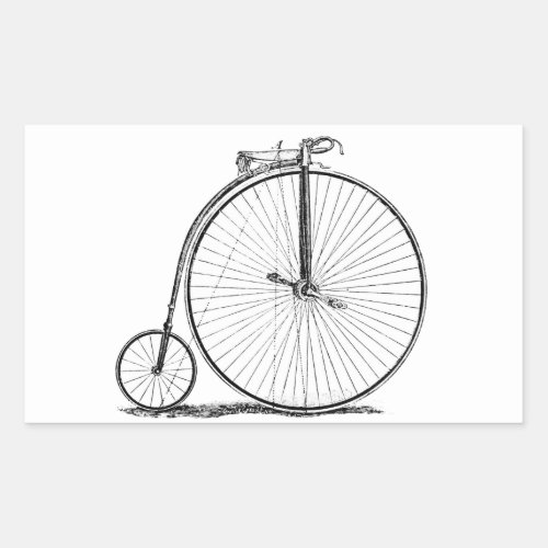 High Wheeler Bicycle Penny Farthing Rectangular Sticker