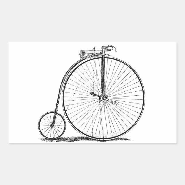 High Wheeler Bicycle Penny Farthing Rectangular Sticker (Front)