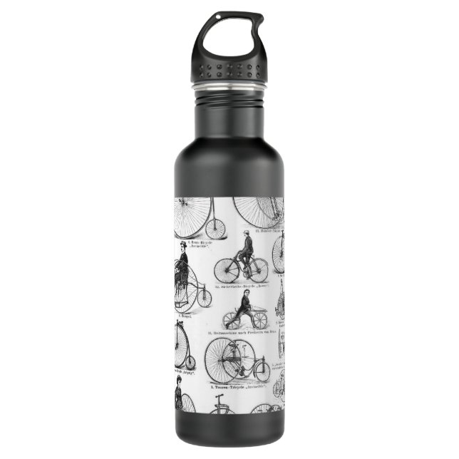 High Wheeler Bicycle Penny Farthing Stainless Steel Water Bottle (Front)