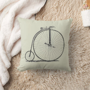 High Wheeler Bicycle Penny Farthing Throw Pillow