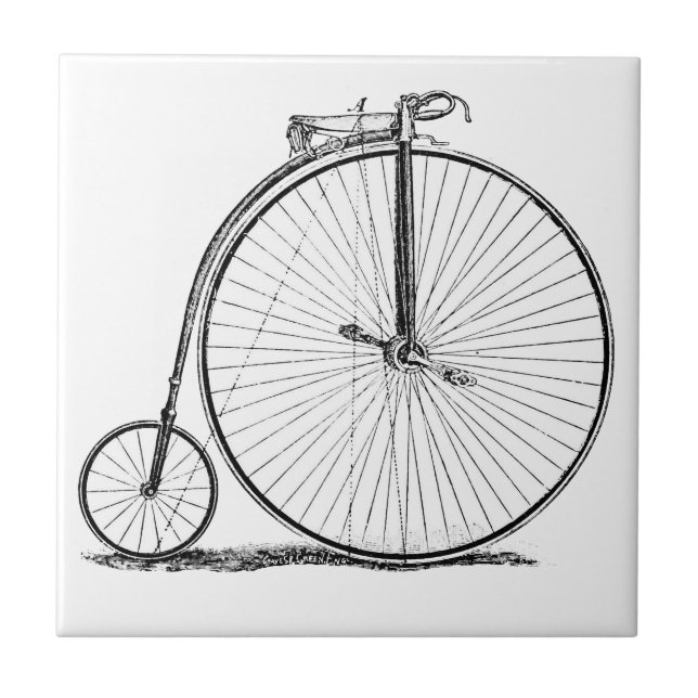 High Wheeler Bicycle Penny Farthing Tile (Front)
