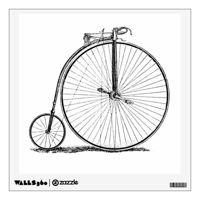 High Wheeler Bicycle Penny Farthing Wall Sticker (Front)