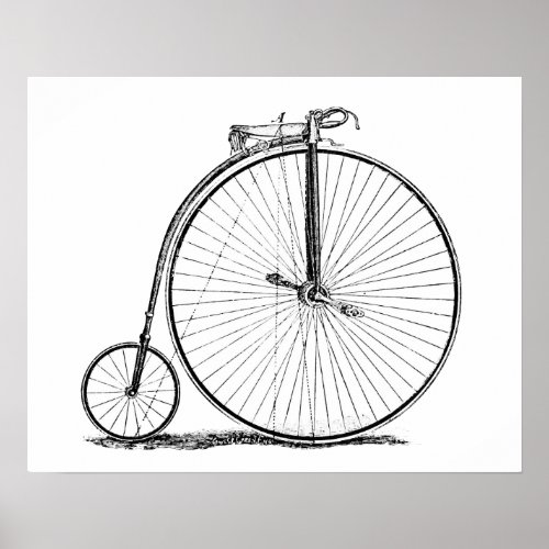 High Wheeler Victorian Penny Farthing Cycle biking Poster