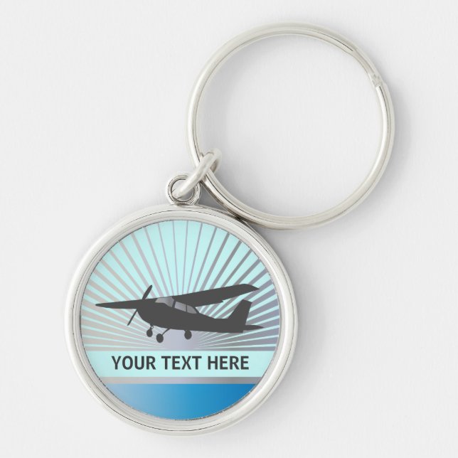 High Wing Aircraft - Custom Text Keychain (Front)