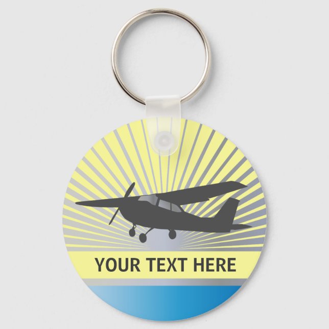 High Wing Aircraft - Custom Text Keychain (Front)