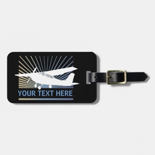 High Wing Aircraft _ Custom Text Luggage Tag