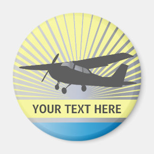 High Wing Aircraft - Custom Text Magnet