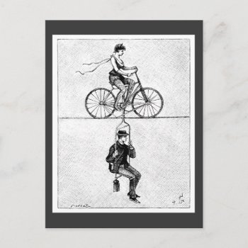 High-wire Bicycle - Vintage Circus Cycling Act Postcard by TimeArchive at Zazzle