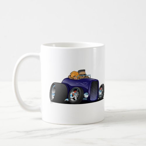 Highboy hot rod deep purple roadster coffee mug