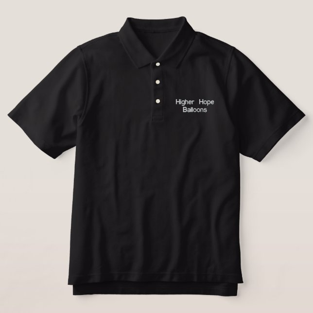 Higher Hope Balloons Embroidered Polo Shirt (Design Front)