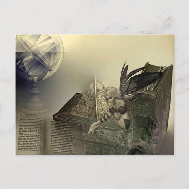 Higher Learning Steampunk Fairy Postcard (Front)