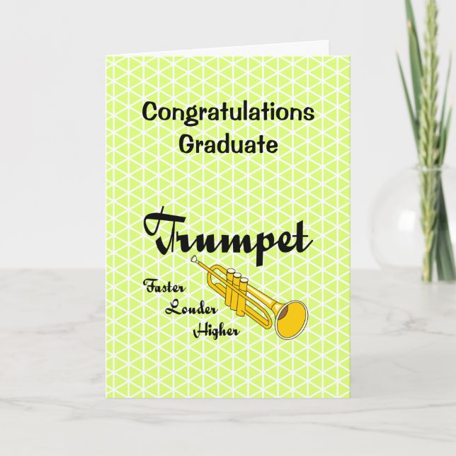 Higher Trumpet Graduation Card (Front)