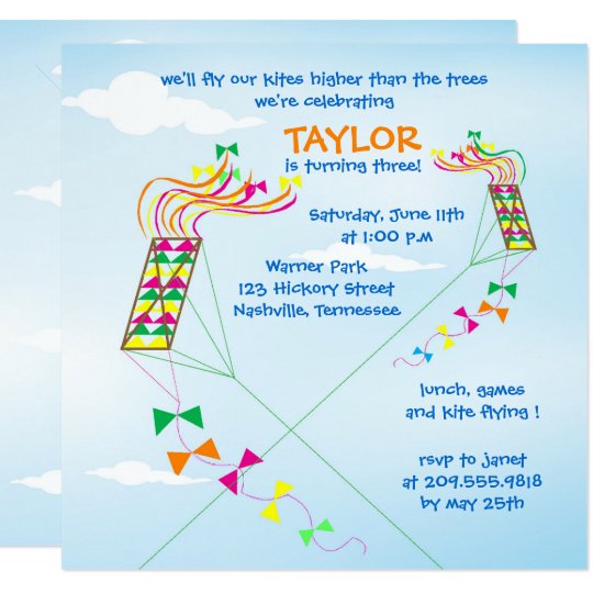 Kite Birthday Party Invitations 4