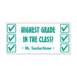 [ Thumbnail: "Highest Grade in The Class!" + Custom Tutor Name Self-Inking Stamp ]