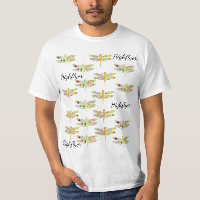 Highflyers floral Dragonflies  T-Shirt (Front)