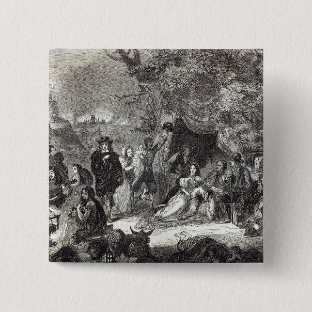 Highgate Fields during the Great Fire of London Button (Front)