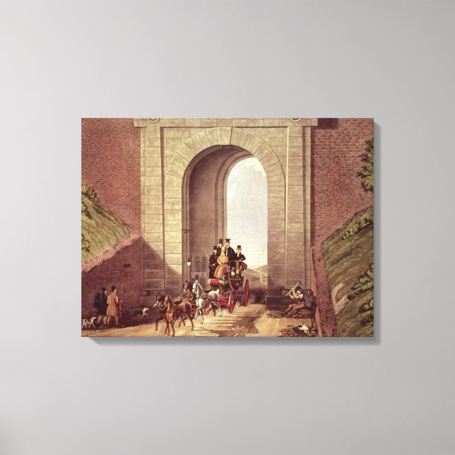 Highgate Tunnel, engraved by George Hunt, c.1830 Canvas Print (Front)