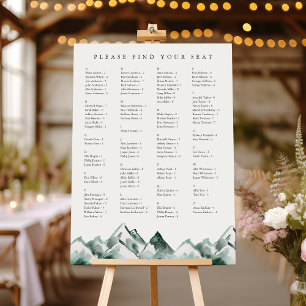Highland   Alphabetical Wedding Seating Chart Foam Board