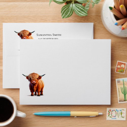 Highland Baby Cow  Envelope