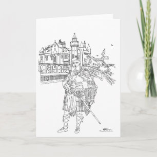 Highland Bagpiper Scotland Card