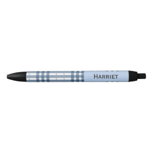 Highland Blue Plaid Custom Name Pen