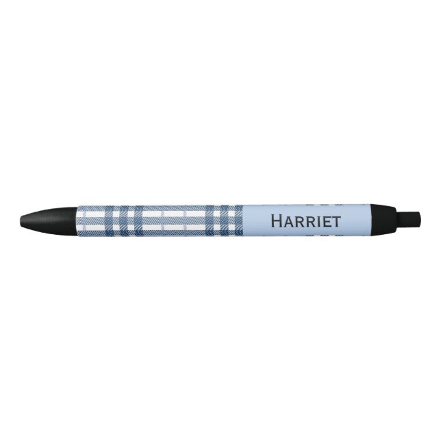 Highland Blue Plaid Custom Name  Pen (Front)