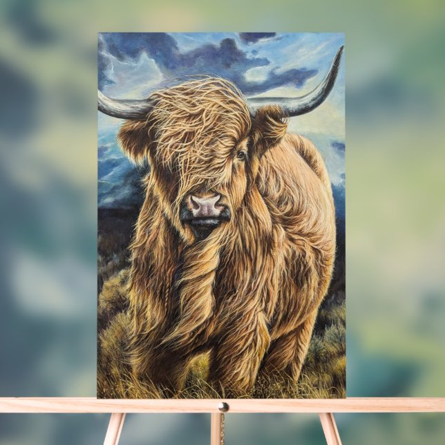 Highland Bull Acrylic Sign (Neutral)