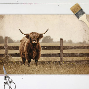 Highland Bull Vintage Style Cattle Decoupage Tissue Paper
