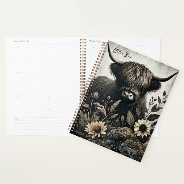 Highland Bull with Sunflower Planner (Display)