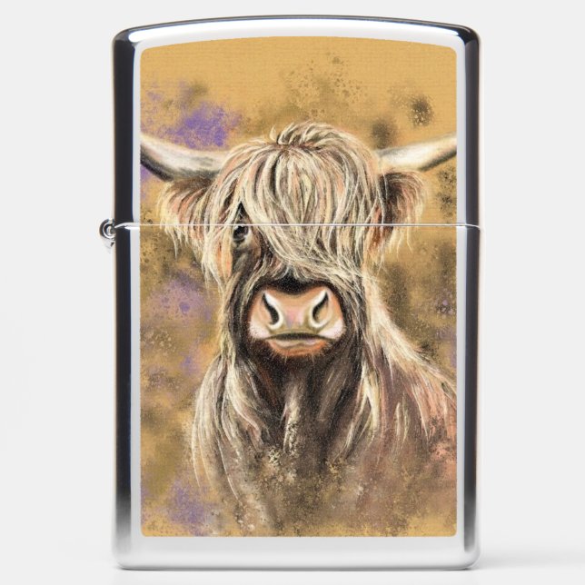 Highland Bull Zippo Lighterm Gift Zippo Lighter (Front)