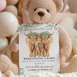 Highland Calf Baby Shower Eucalyptus Mothers Invitation