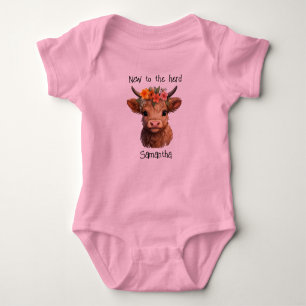 Highland Calf Personalized Baby Bodysuit