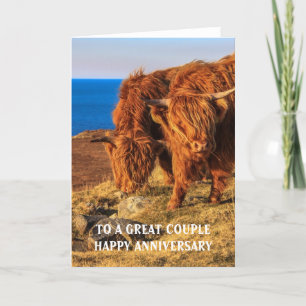 Highland Cattle Anniversary Card