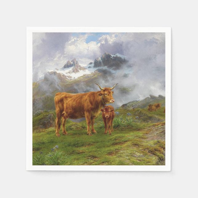 Highland Cattle (by Rosa Bonheur) Napkins (Front)