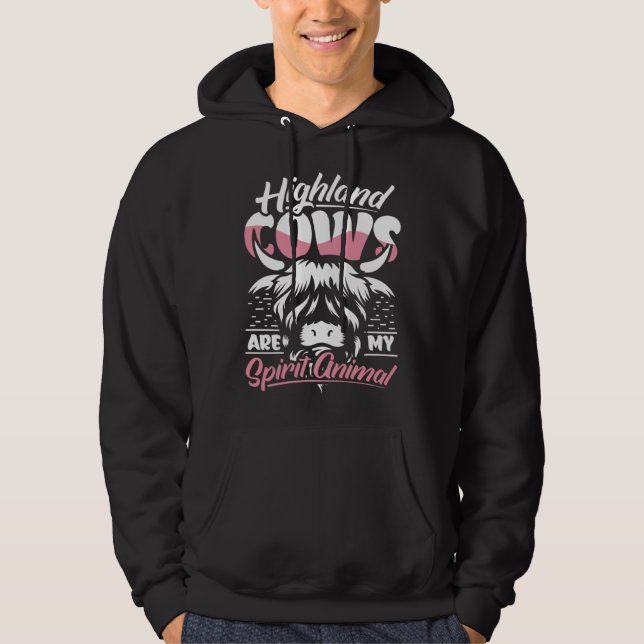 Highland Cattle Cute Highland Cows Are My Spirit A Hoodie (Front)