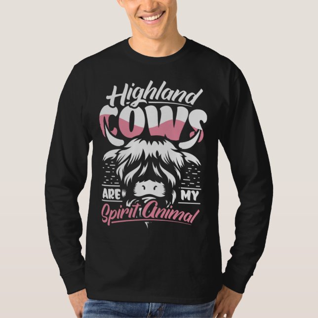Highland Cattle Cute Highland Cows Are My Spirit A T-Shirt (Front)
