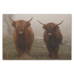 Highland Cattle Fog Photo Tissue Paper