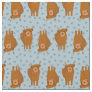 Highland Cattle on Pale Blue Polka Dots Patterned Fabric