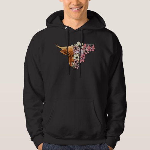 Highland Cattle with Flowers Hoodie