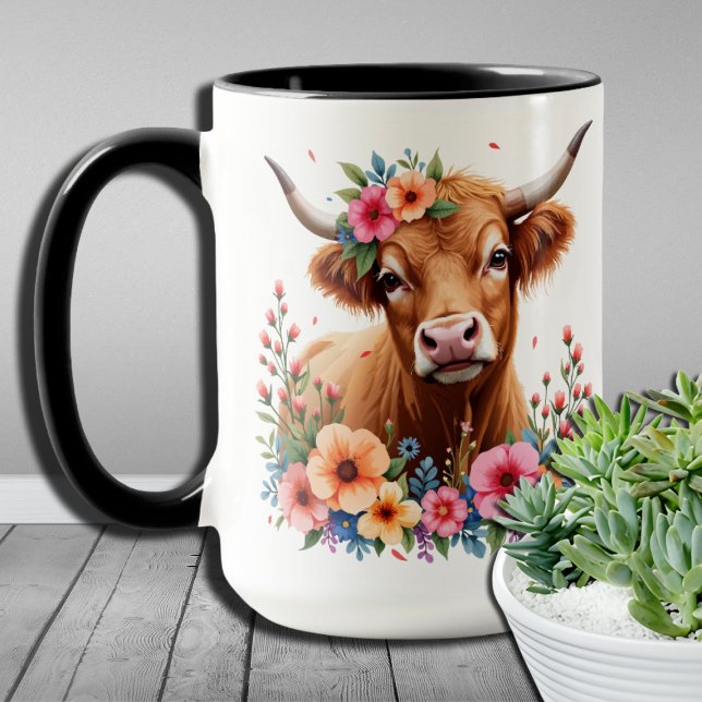 Highland Charm Designs Cute Scottish Highland Cow Mug (Creator Uploaded)